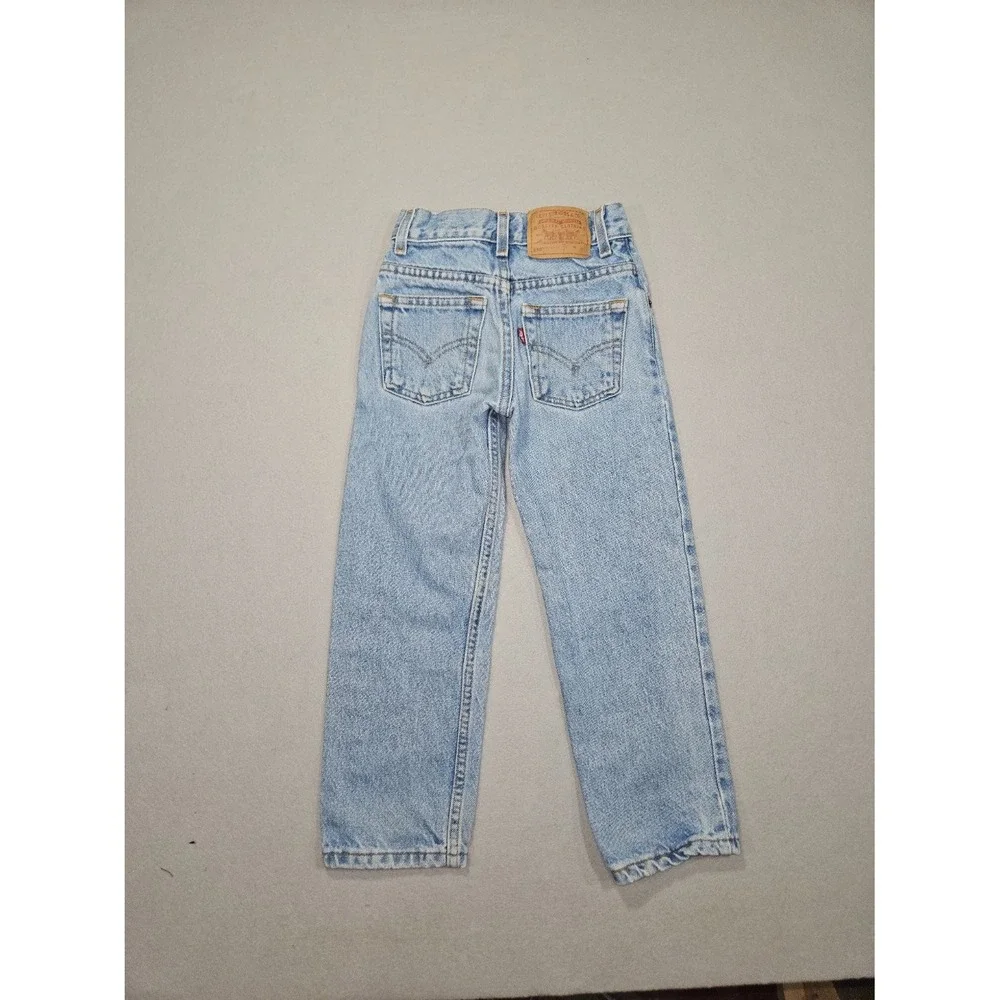 Vintage Levi's 550 Jeans Kids Size 7 Relaxed Fit Light Wash Cotton 24112-0234